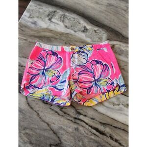 Lilly Pulitzer Floral Print Shorts‎ Women's Size 00 Adie Swept by the Tides